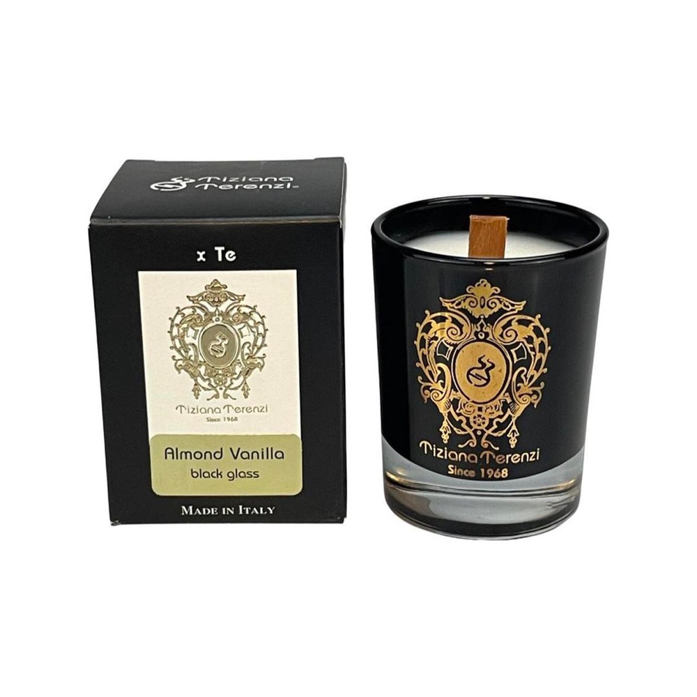Tiziana Terenzi Black Glass Almond Vanilla Candle